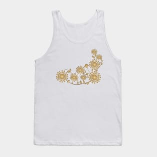 Golden and Beige abstract floral illustration Tank Top